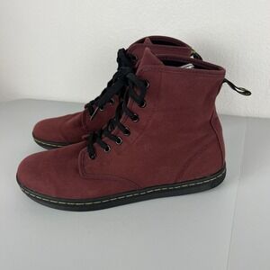 Dr. Martens Alfie Boot Mens Size 10 Red Canvas Doc Air Wair Shoe